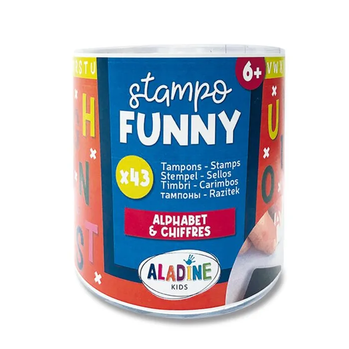 Główne zdjęcie produktu Razítka Aladine Stampo Funny Abeceda a číslice, 43 ks