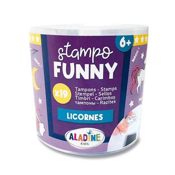 Główne zdjęcie produktu Razítka Aladine Stampo Funny Jednorožci, 19 ks