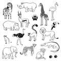 Następne zdjęcie produktu Zestaw stempli Aladine Stampo Funny Safari, 17 szt.