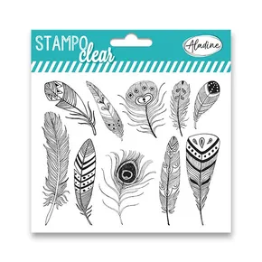 Stemple żelowe Aladine Clear Feathers, 10 szt