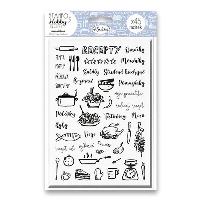 Główne zdjęcie produktu Razítka Stampo Hobby - Moje recepty 52 ks