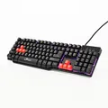 Red Fighter K1, klawiatura US, do gry, podświetlona rodzaj przewodowa (USB), czarna, 3 kolory podświetlania