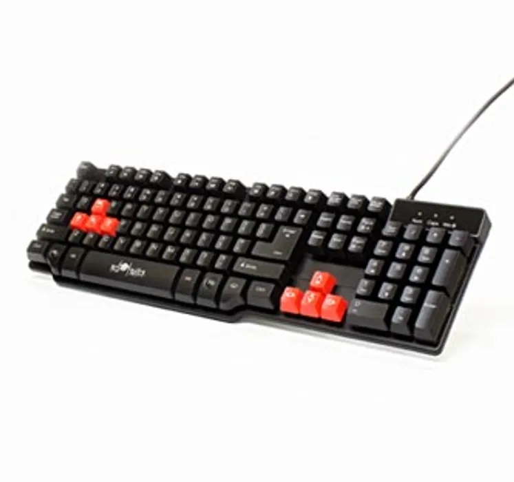 Główne zdjęcie produktu RED FIGHTER K1, Klávesnice US, herní, podsvícená typ drátová (USB), černá, 3 barvy podsví