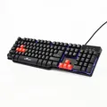 Red Fighter K1, klawiatura US, do gry, podświetlona rodzaj przewodowa (USB), czarna, 3 kolory podświetlania