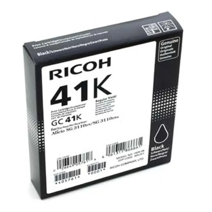Główne zdjęcie produktu Ricoh originální gelová náplň 405761, black, 2500str., GC41HK, Ricoh AFICIO SG 3100, SG 3
