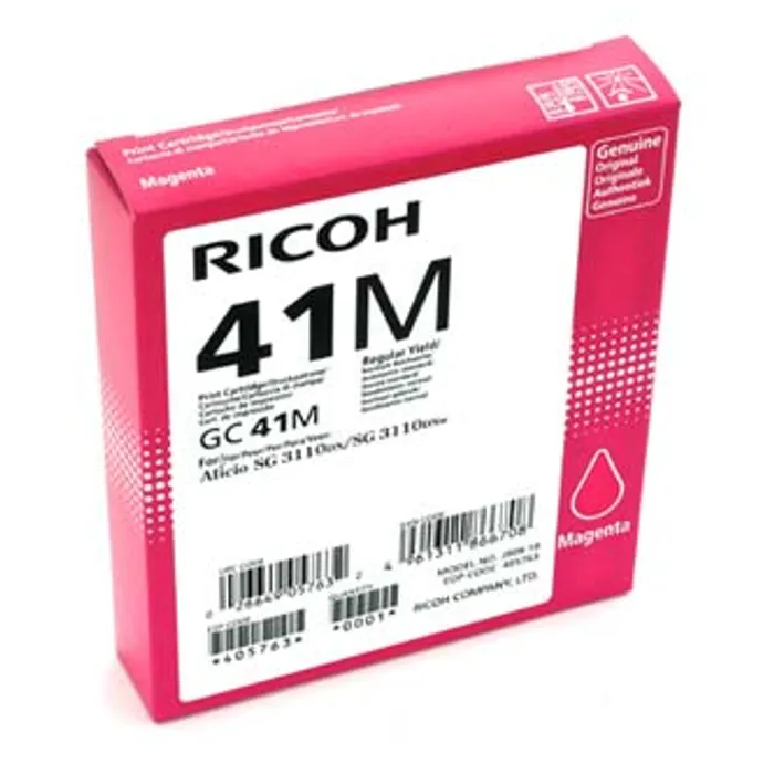Główne zdjęcie produktu Ricoh originální gelová náplň 405763, magenta, 2200str., GC41HM, Ricoh AFICIO SG 3100, SG