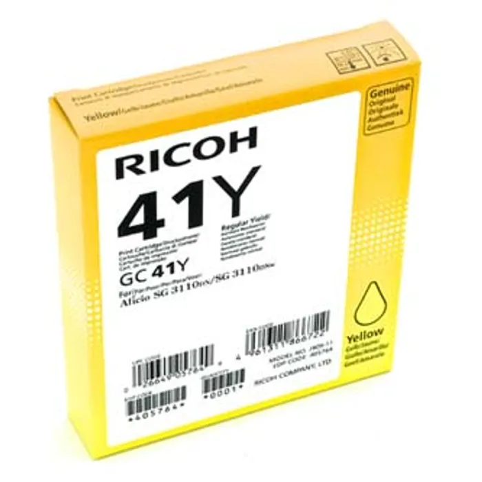 Główne zdjęcie produktu Ricoh originální gelová náplň 405764, yellow, 2200str., GC41HY, Ricoh AFICIO SG 3100, SG