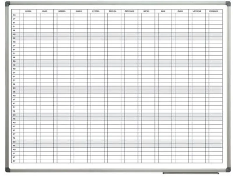Główne zdjęcie produktu roční plánovací tabule 90x120cm