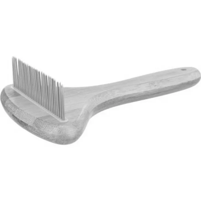 Główne zdjęcie produktu Rozčesávač na krátkou srst, bambus/kov, 10 x 17 cm