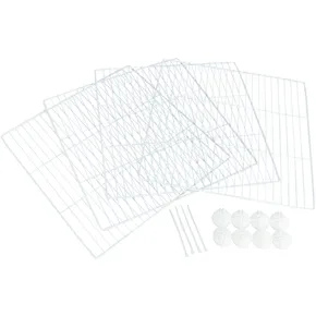 Elementy z drutu rozprężnego 35 x 35 cm do obudowy wewnętrznej #62460, 4 szt., biały