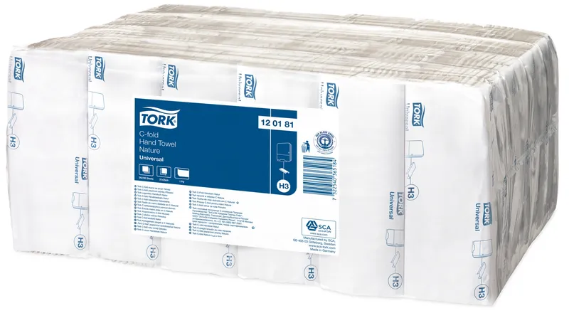 Główne zdjęcie produktu Ručníky, papírové, skládané, systém H3, TORK 120181 "Universal C", šedé [4608 ks]