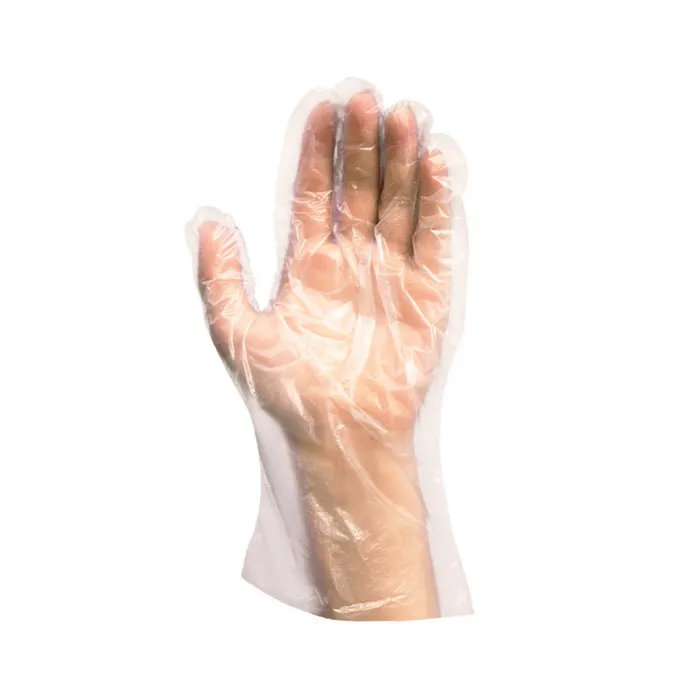 Główne zdjęcie produktu Rukavice jednorázové HDPE blokované (velikost L) [100 ks]