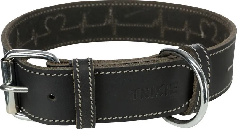 Główne zdjęcie produktu RUSTIC kožený obojek Heartbeat - černá L:47-55cm/40mm
