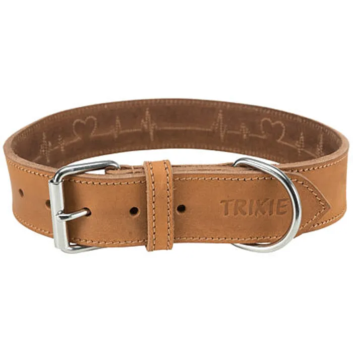 Główne zdjęcie produktu Rustic kožený obojek Heartbeat - hnědá L-XL:55-65cm/40mm