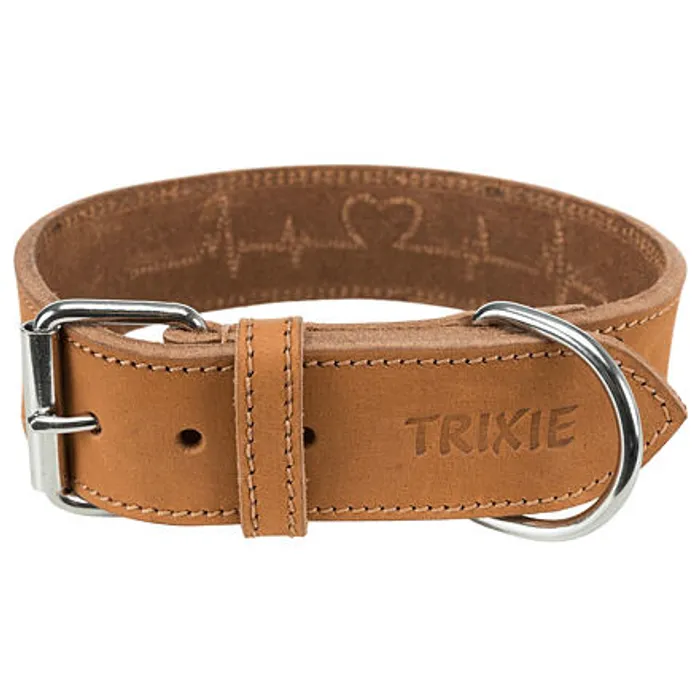 Główne zdjęcie produktu Rustic kožený obojek Heartbeat - hnědá L:47-55cm/40mm