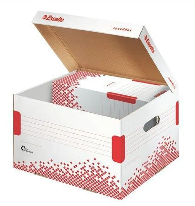 Główne zdjęcie produktu Rychle-složitelný archivační kontejner s víkem Esselte Speedbox velikosti M, Bílá