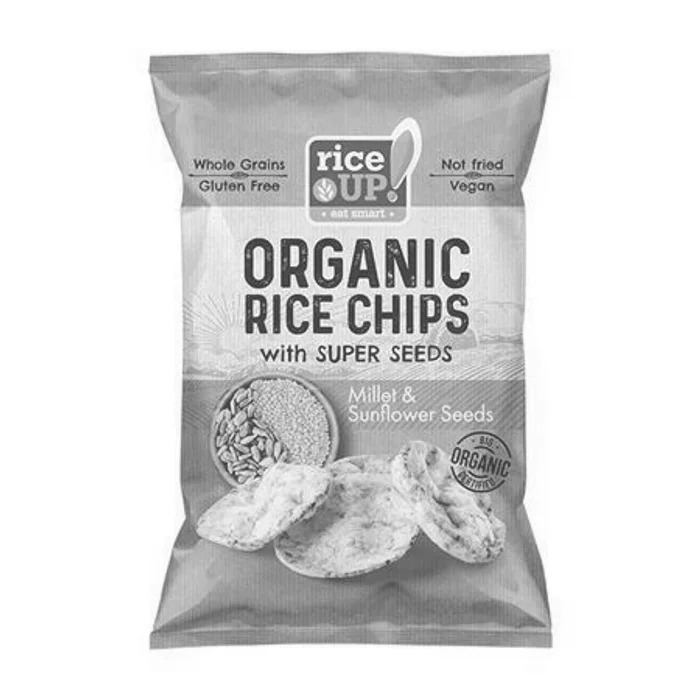 Główne zdjęcie produktu Rýžové chipsy "Bio", jáhly a slunečnicová semínka, 25 g, RICE UP