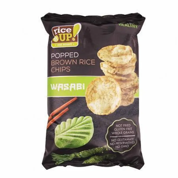 Główne zdjęcie produktu Rýžové chipsy, wasabi, 60 g, RICE UP