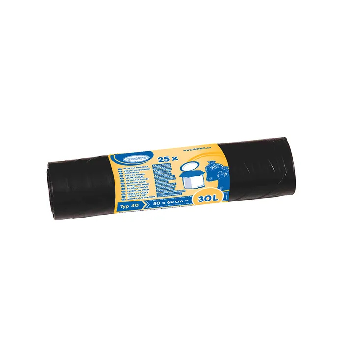 Główne zdjęcie produktu Sáček do koše (LDPE) silný černý 50 x 60 cm 30L [25 ks]