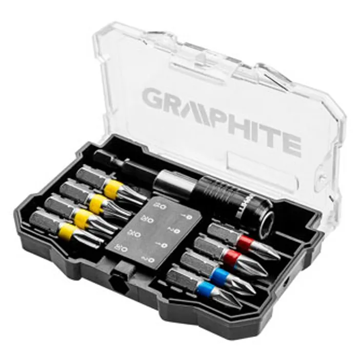 Główne zdjęcie produktu Sada bitů, 56H614, 10 bitů + magnetický nástavec 1/4", barevné rozlišení bitů, Graph