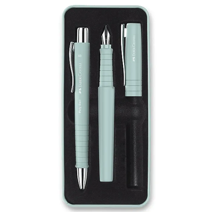 Główne zdjęcie produktu Sada Faber-Castell Poly Ball plnicí pero a kuličkové pero, caribic blue