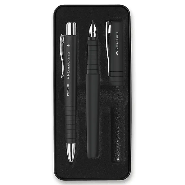 Główne zdjęcie produktu Sada Faber-Castell Poly Ball plnicí pero a kuličkové pero, černá