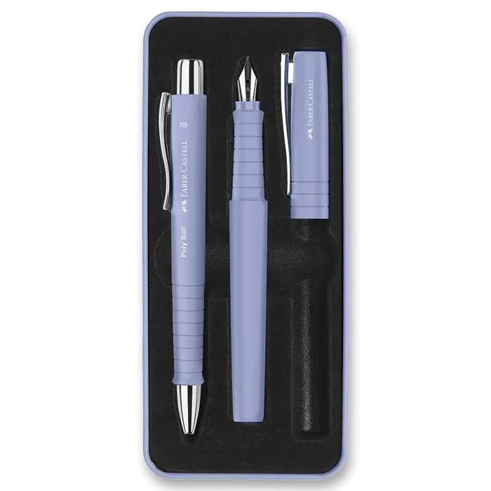 Główne zdjęcie produktu Sada Faber-Castell Poly Ball plnicí pero a kuličkové pero, pale iris