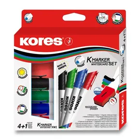 Kores K-Marker Set 4 markery + gąbka magnetyczna