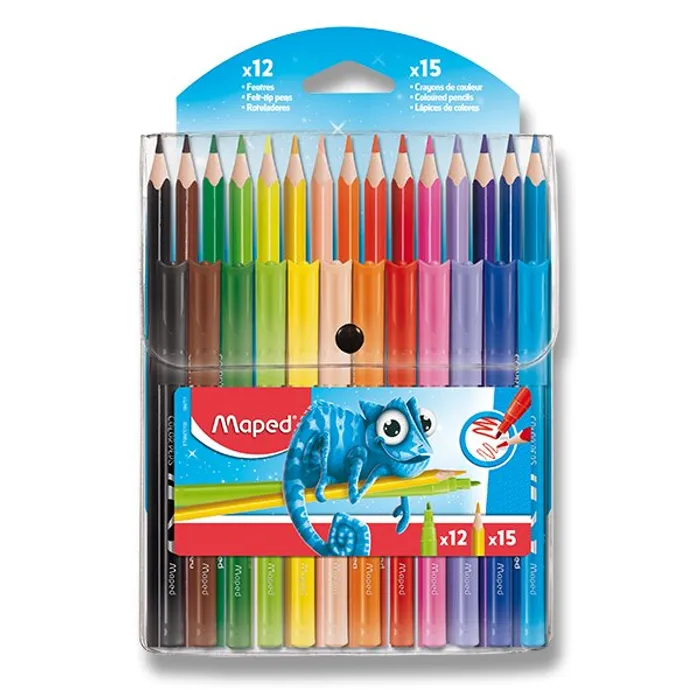 Główne zdjęcie produktu Sada Maped Color'Peps Ocean 12 fix + 15 pastelek