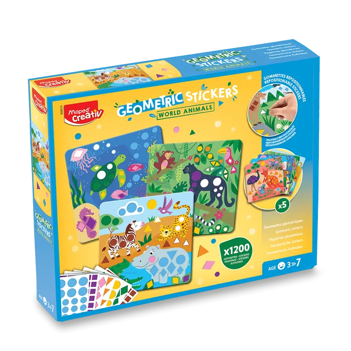 Główne zdjęcie produktu Sada Maped Creativ Geometric Stickers - Samolepky zvířátka