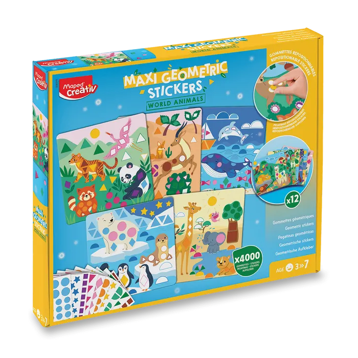 Główne zdjęcie produktu Sada Maped Creativ Maxi Geometric Stickers - Samolepky zvířátka