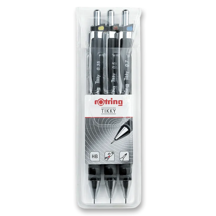 Główne zdjęcie produktu Sada mikrotužek Rotring Tikky Black hrot 0,35, 0,5 a 0,7 mm