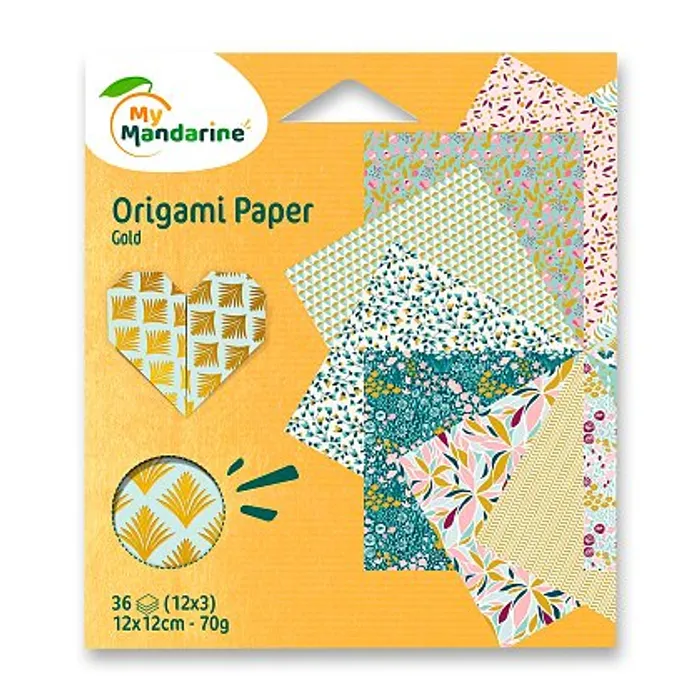 Główne zdjęcie produktu Sada papírů Avenue Mandarine Origami Gold - 36 listů
