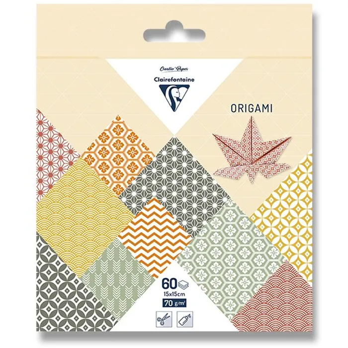 Główne zdjęcie produktu Sada papírů Clairefontaine Origami Autumn, 60 listů