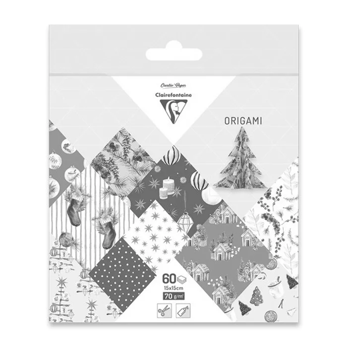 Główne zdjęcie produktu Sada papírů Clairefontaine Origami Cozy Christmas 60 listů