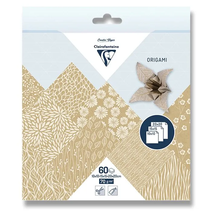 Główne zdjęcie produktu Sada papírů Clairefontaine Origami Flowers kraft