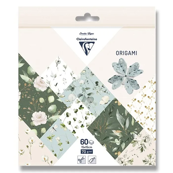 Główne zdjęcie produktu Sada papírů Clairefontaine Origami Romantic, 60 listů