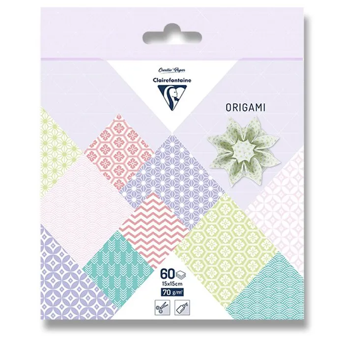 Główne zdjęcie produktu Sada papírů Clairefontaine Origami Spring, 60 listů