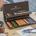 Następne zdjęcie produktu Zestaw do rysowania Faber-Castell 110084 Kompendium drewniane pudełko, 53 szt