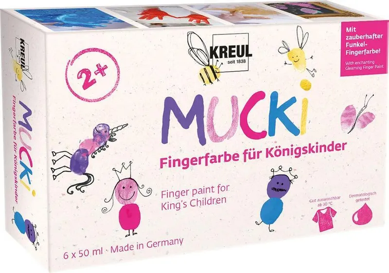Główne zdjęcie produktu Sada prstových barev, "MUCKI ROYAL", 6 barev, 6x 50ml, KREUL