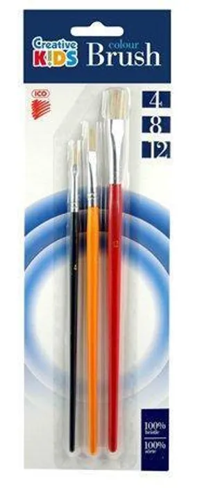 Główne zdjęcie produktu Sada štětců, 3ks, č. 4-8-12, dřevěné, ICO "Creative Kids"