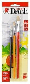 Zestaw szczotek, 3PCS, nr 4-8-12, drewniany, ICO „jeże” w kolorze
