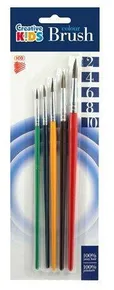 Zestaw pędzli, 5pcs, nr 2-4-6-8-10, drewniany, ICO „Kreatywne dzieci”