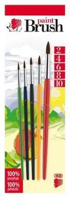 Zestaw pędzli, 5pcs, nr 2-4-6-8-10, drewniany, ICO „Hedgehog”