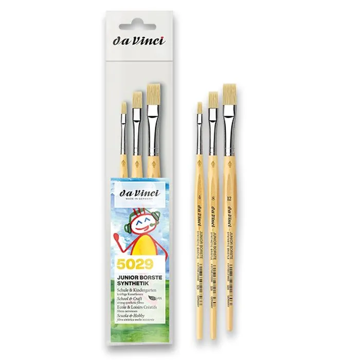 Główne zdjęcie produktu Sada štětců Da Vinci Junior plochý 4 + 8 + 12