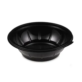 Pojemnik na sałatkę (rPET) czarny średnica 176mm 500ml [50 szt]