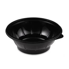 Pojemnik na sałatkę (rPET) czarny średnica 176mm 600ml [50 szt]