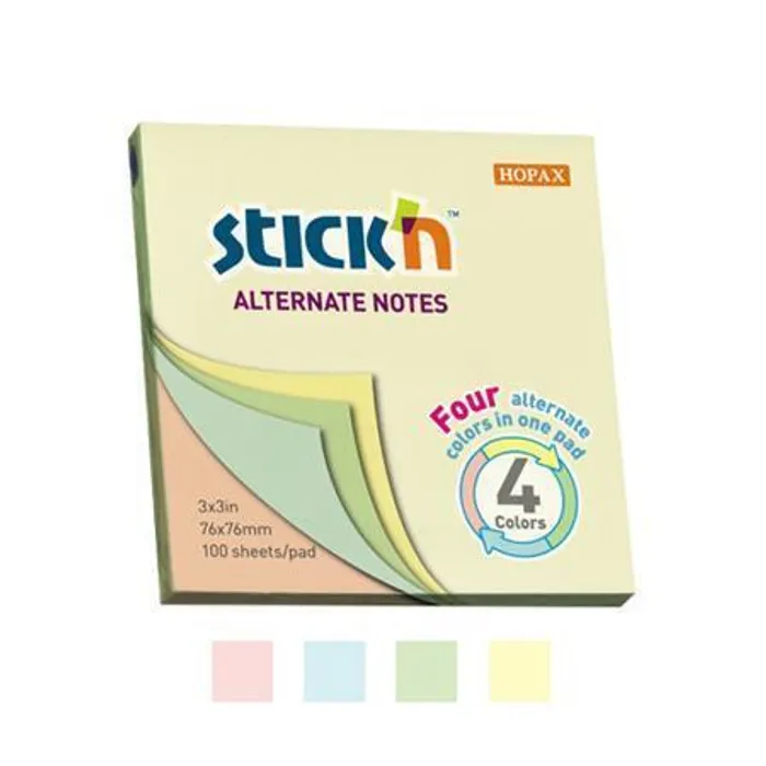Główne zdjęcie produktu Samolepicí bloček Hopax Stick’n Alternate Pastel Notes 76 x 76 mm, 100 listů