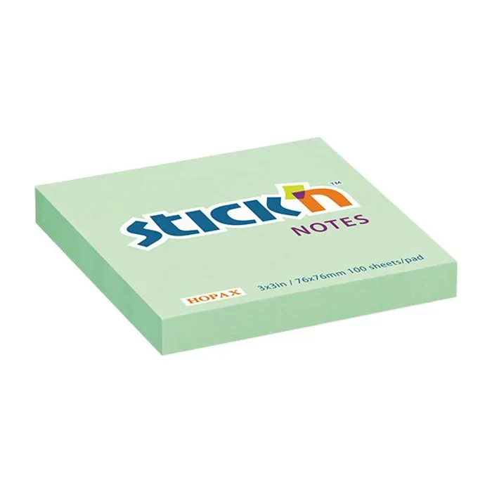 Główne zdjęcie produktu Samolepicí bloček Hopax Stick’n Pastel Notes 76 × 76 mm, 100 listů, zelená