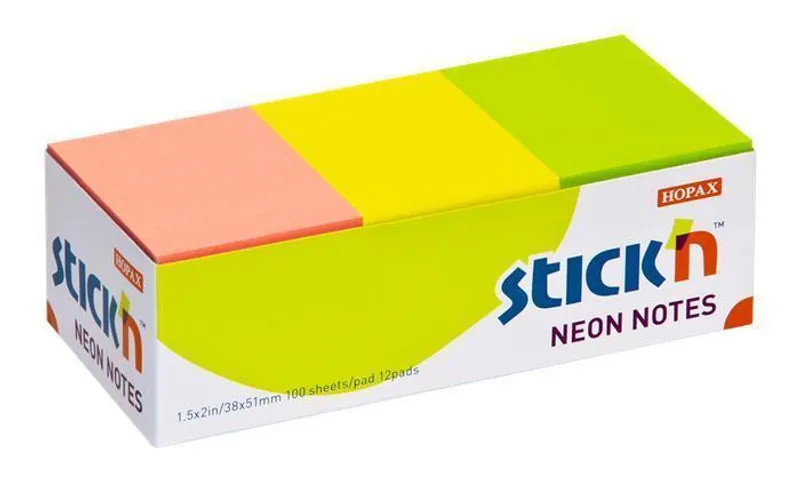 Główne zdjęcie produktu Samolepicí bločky Hopax Stick’n Notes 38 x 51 mm, neonové